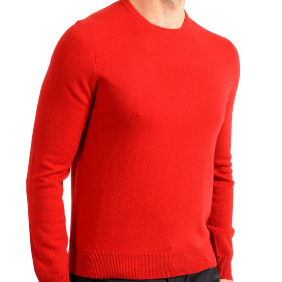 Malo Optimum Men's Brick Red Wool Cashmere Crewneck Pullover Sweater - Picture 2 of 6